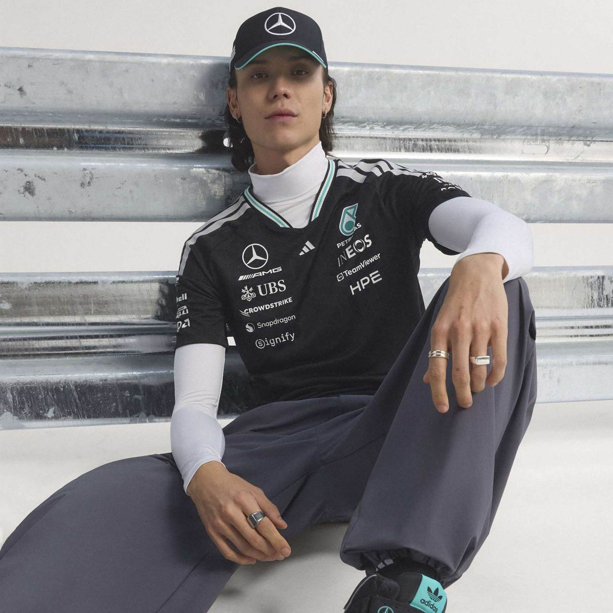 adidas Mercedes Driver Tee Black