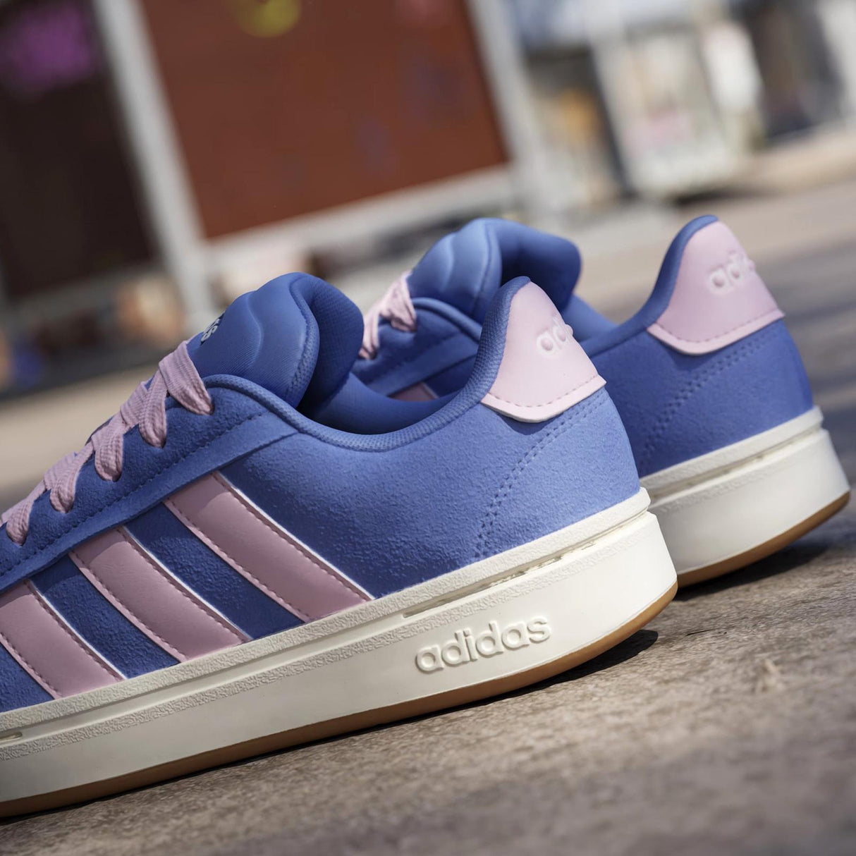 adidas Grand Court Alpha Womens Regular-Fit Sneakers Outside Pair Back Side View 