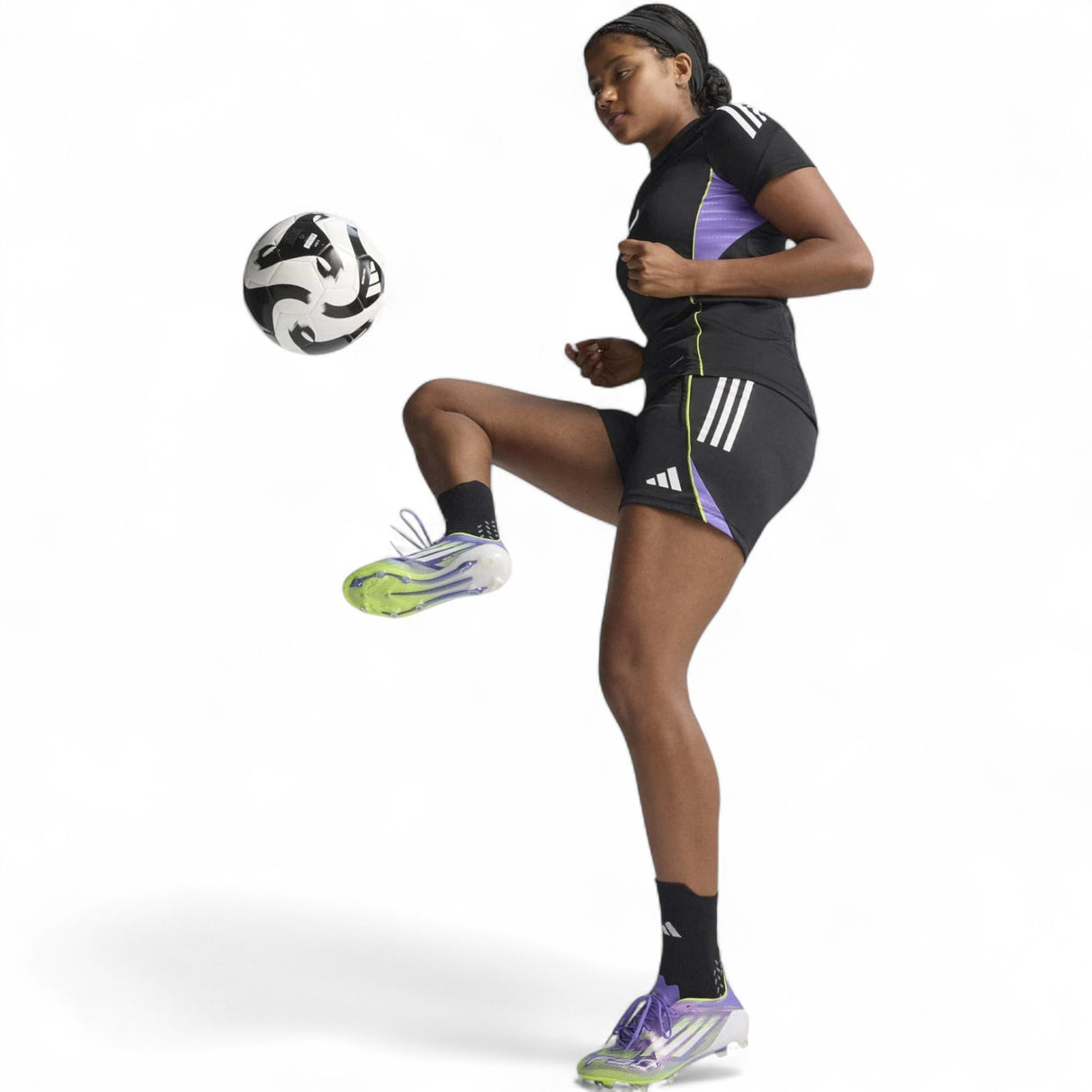 adidas F50 Elite Adults Lightweight Firm Ground Rugby Boots Model Kicking Ball Full-Length View