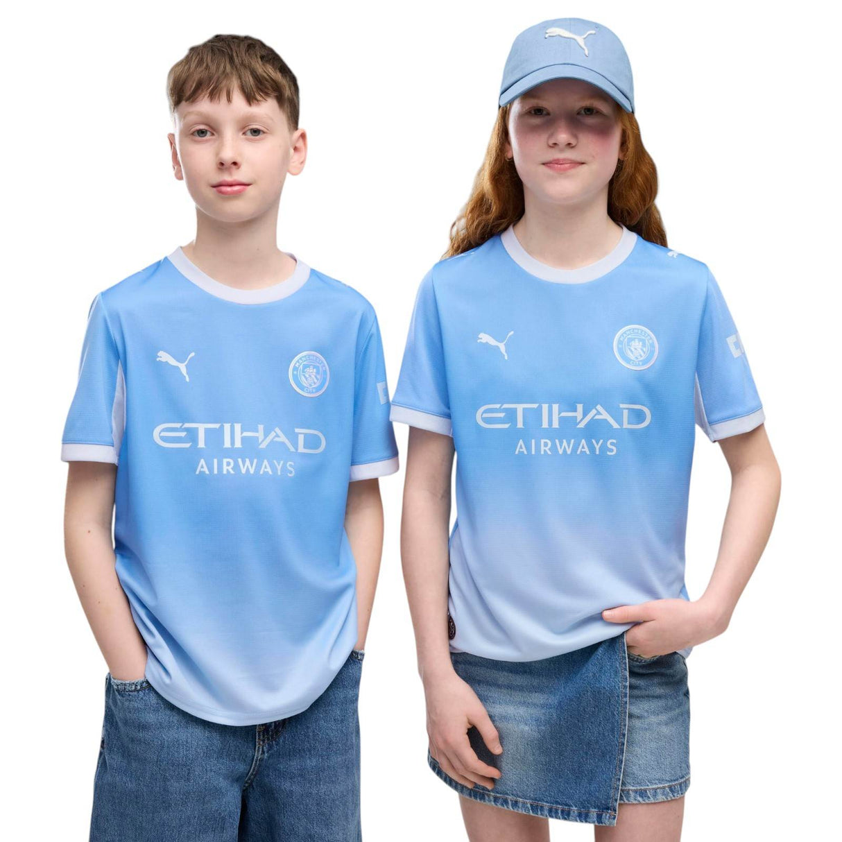 Puma MCFC 26 Kids Home Jersey Blue