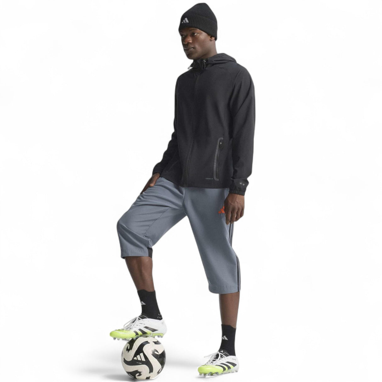 adidas Predator Elite Adults Firm Ground Football Boots Male Model With Ball Full-Length View