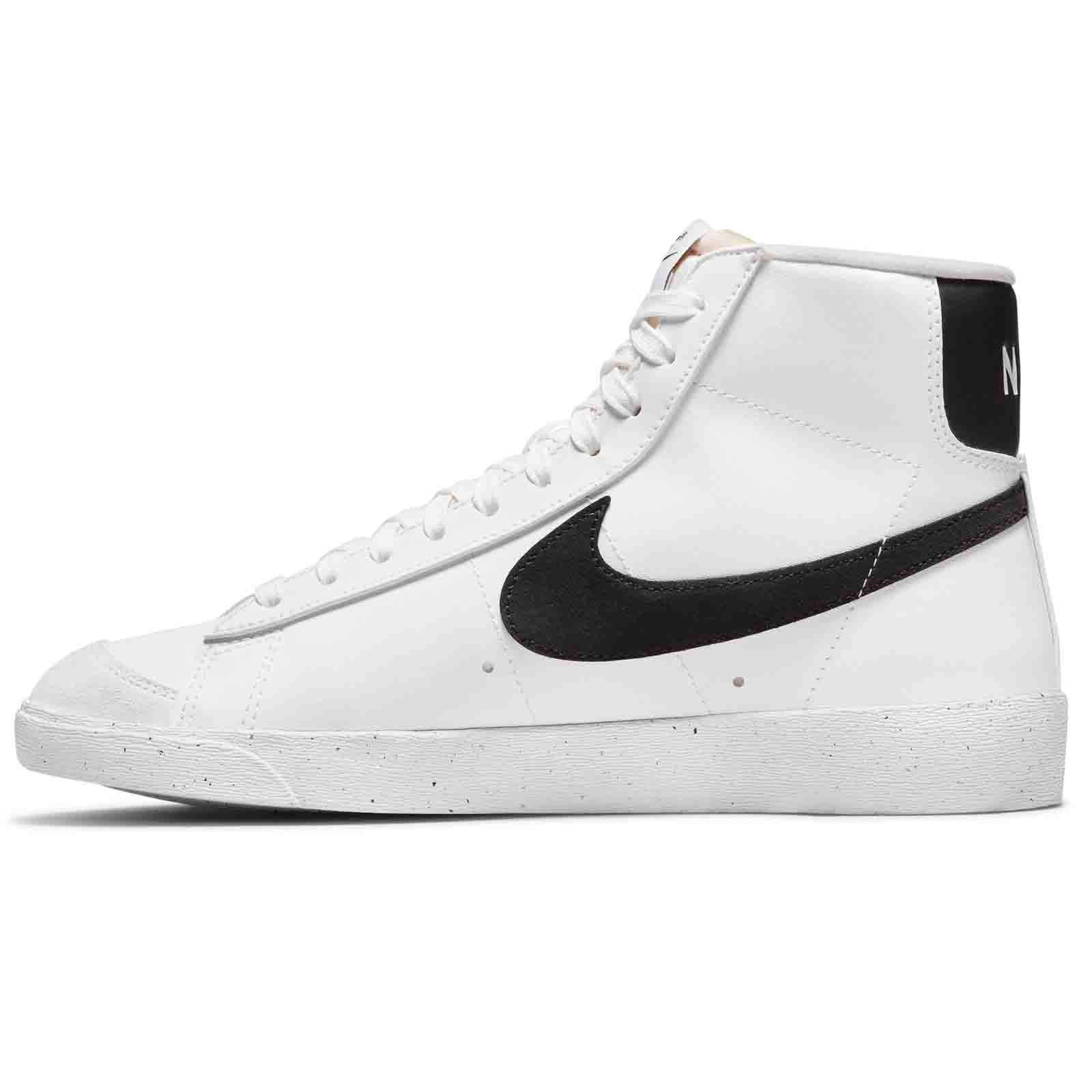 nike blazer mid white black swoosh