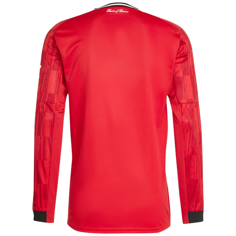 adidas Manchester Utd Football 2025/26 Adults LS Home Jersey Back View