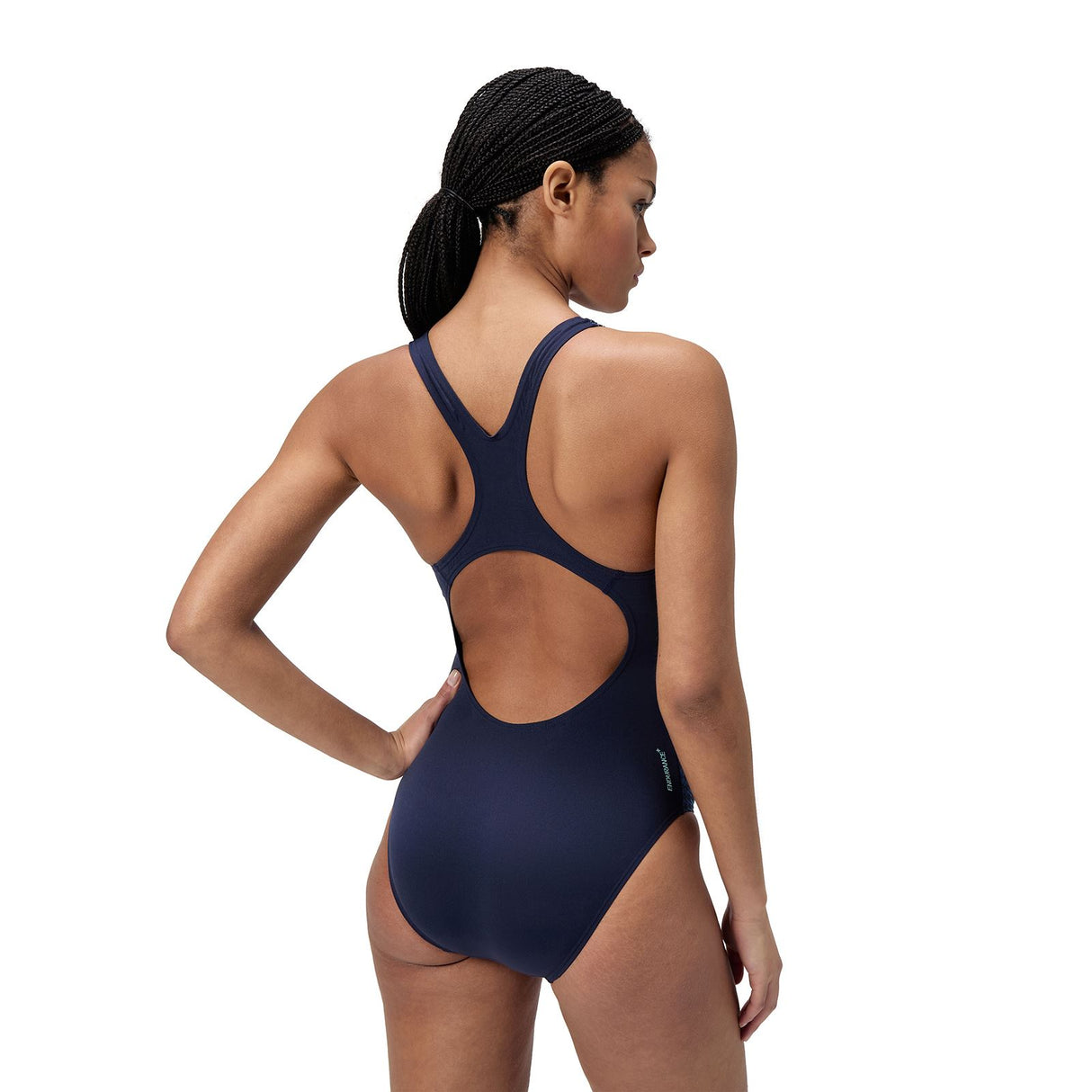 Speedo Womens Digit Print Medalist Swimsuit
