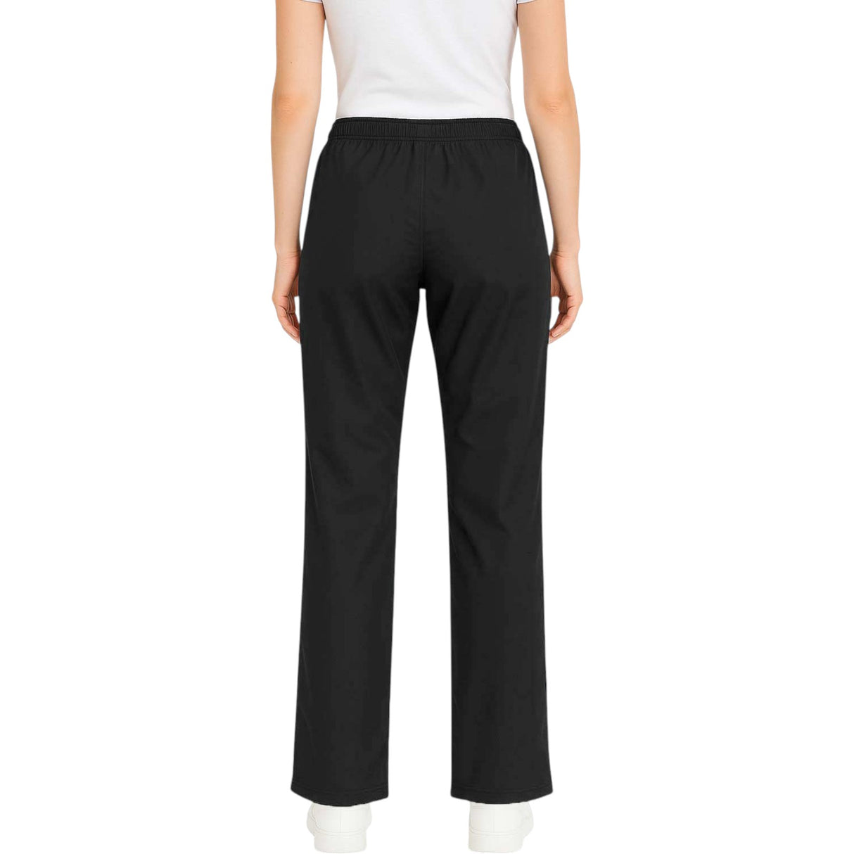 BodyLogic Womens Full-Length Woven Jogger Pant Model Back View