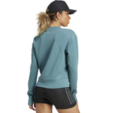 adidas D4T Womens Fleece Crew Sweatshirt Model Back Side View
