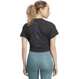 adidas Power Womens Short Sleeved Boxy Training T-Shirt Model Back View