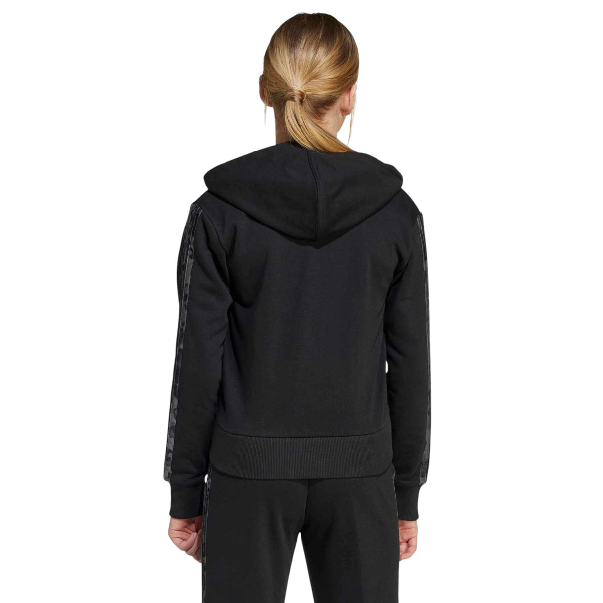adidas Girls 3-Stripes Animal French Terry Kids Hooded Track Top