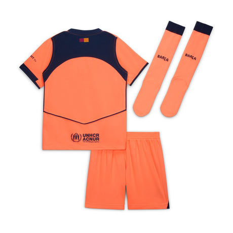 Nike FC Barcelona 2025/26 Stadium Third Little Kids Dri-FIT Total 90 Soccer 3-Piece Kit