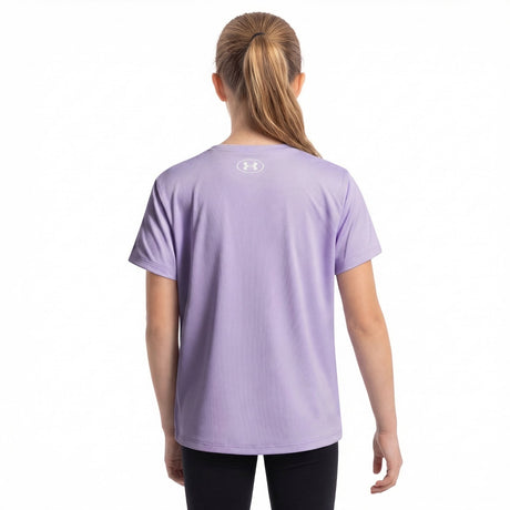 UA Girls Tech Wordmark Graphic SS Purple