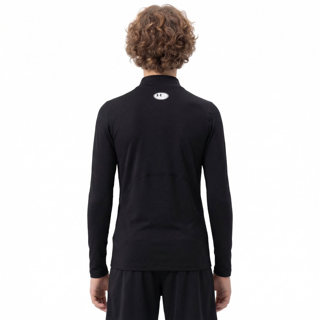 UA Boys HG Armour Mock LS BLACK