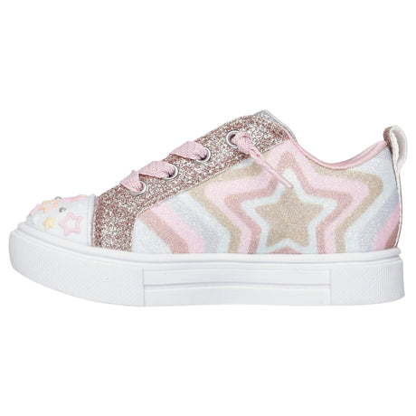 Skechers Twinkle Sparks Cosmic Burst Girls Star Burst Low Top Sneaker W/Twist Off Lace
