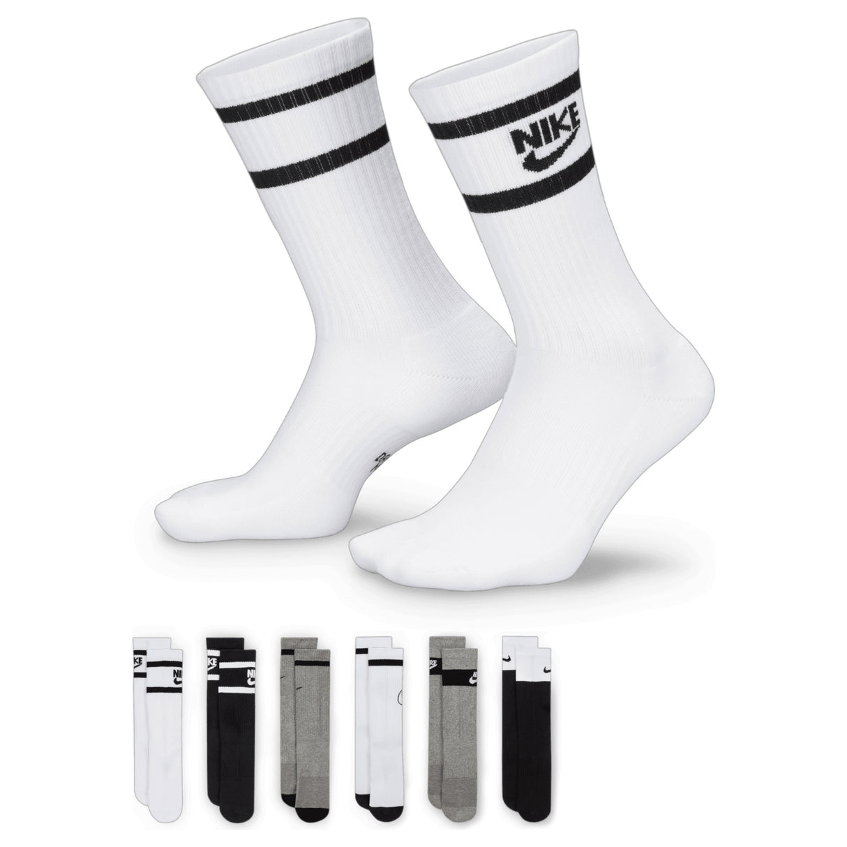 Nike Kids Cushioned Crew Sock 6pk Multi