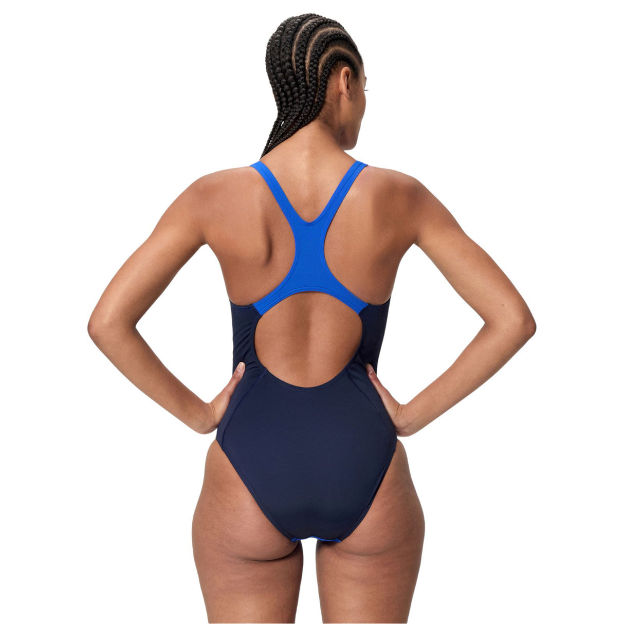 Speedo Medalist Solid Splice Womens One-Piece Swimsuit