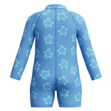 Speedo Kids Printed Long-Sleeve One-Piece Zip Swimsuit