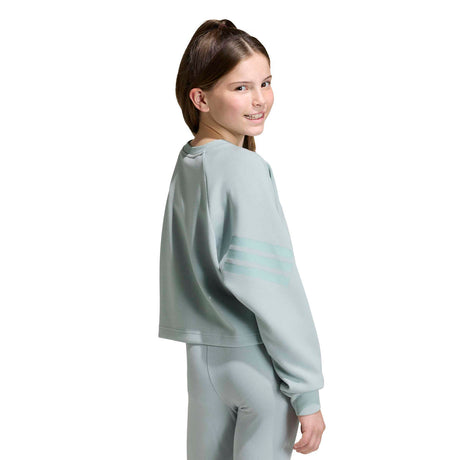 adidas Girls FI 3S Crew Sweater Green