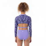 Nike Swim Running Wild Girls Long Sleeve Crop top and High Waist&nbsp;Set
