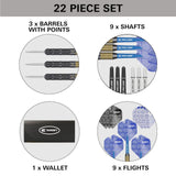 Target Darts Josh Rock 'Rocky' Brass 22G Steel Tip Dart Set