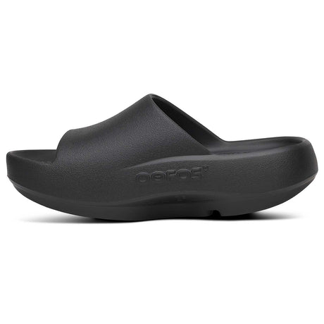 OOFOS OOahh PLUS Womens Black Slide Sandal