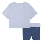 Nike Girls Jnr Tee & Bike Short Set Navy