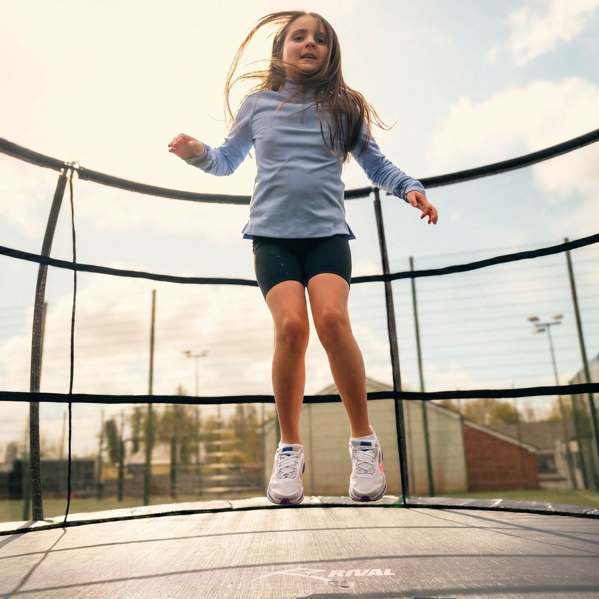 Rival Outdoor Trampoline with Enclosure - Black