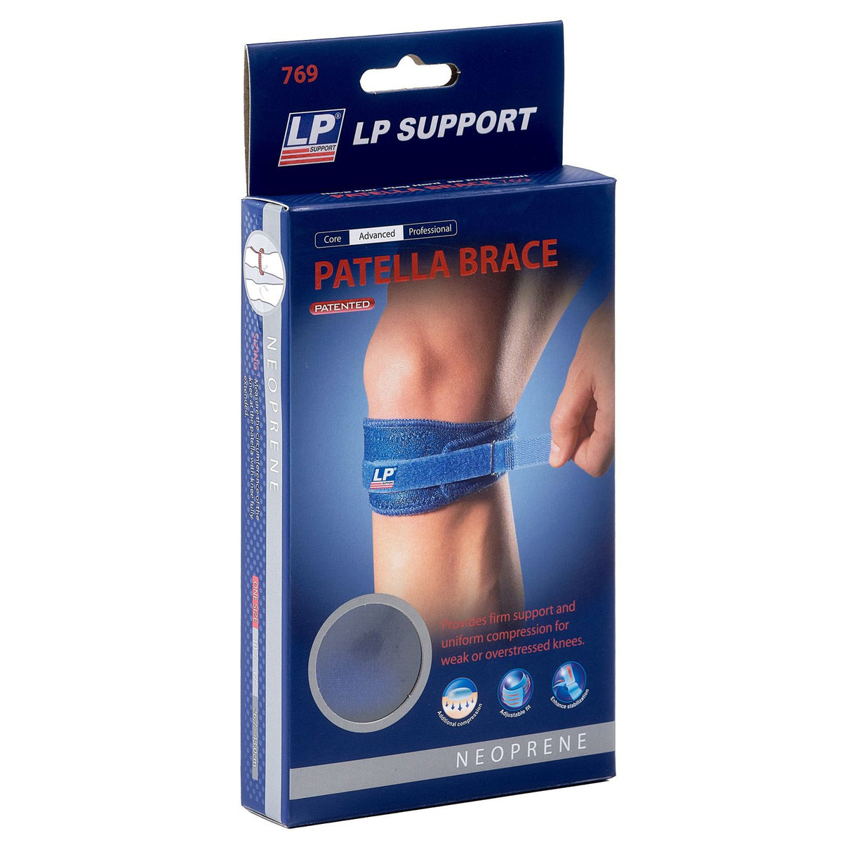 LP Adjustable Hook and Loop Neoprene Adults Patella Brace