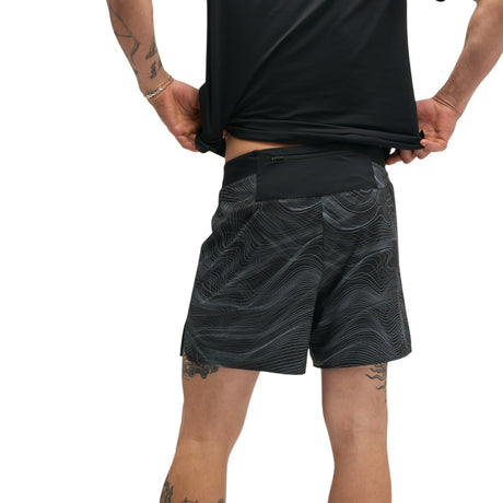 HOKA Glide Printed 5 Inch Brief Mens Running Shorts
