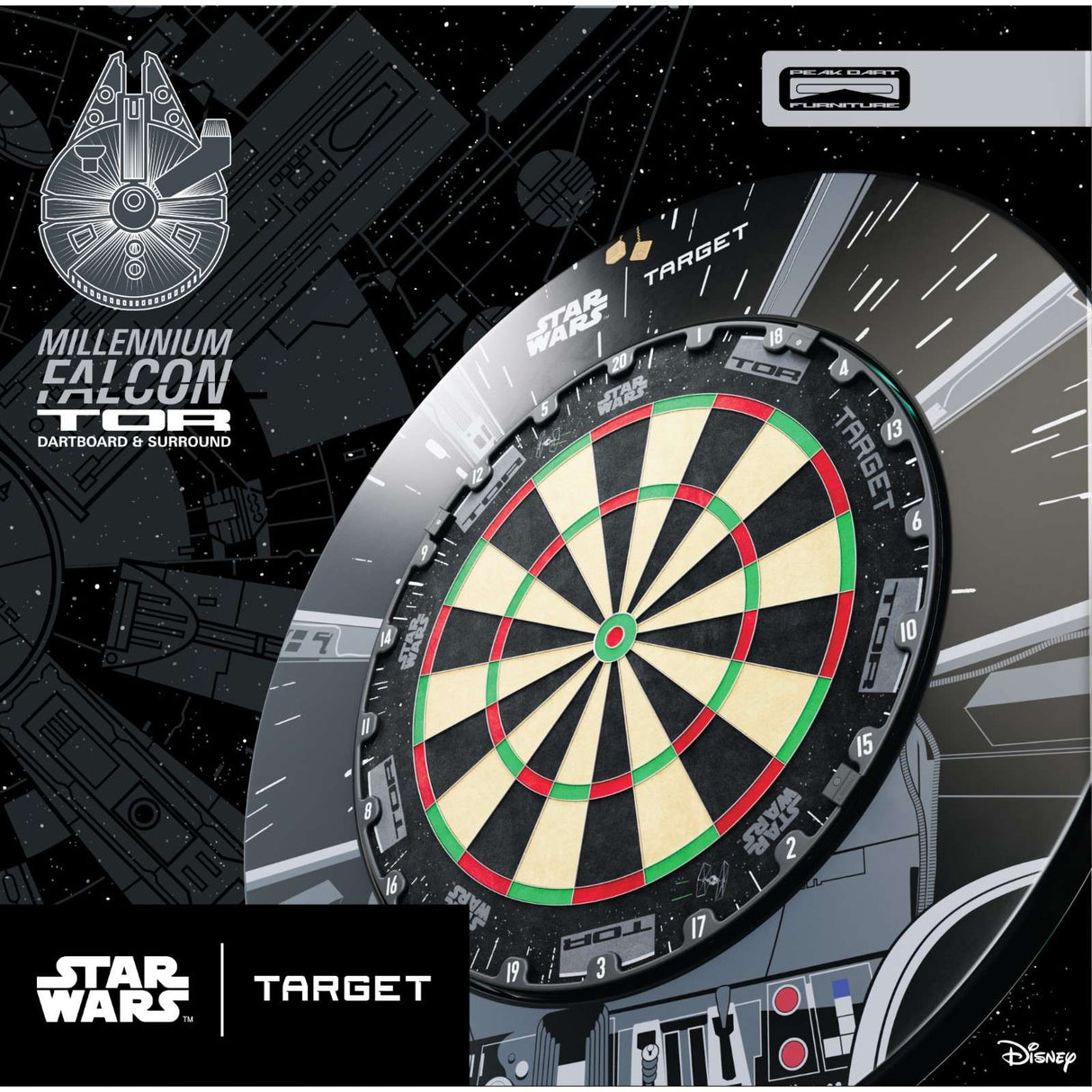 Target Darts Millennium Falcon Dartboard & Surround Bundle