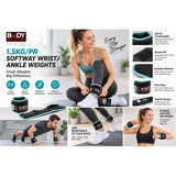 Body Sculpture 1.5kg Softway Wrist and Ankle Weights
