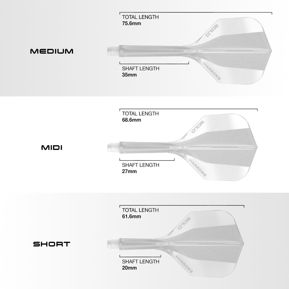 Harrows Darts Solo No.6 Integrated Flight and Shaft