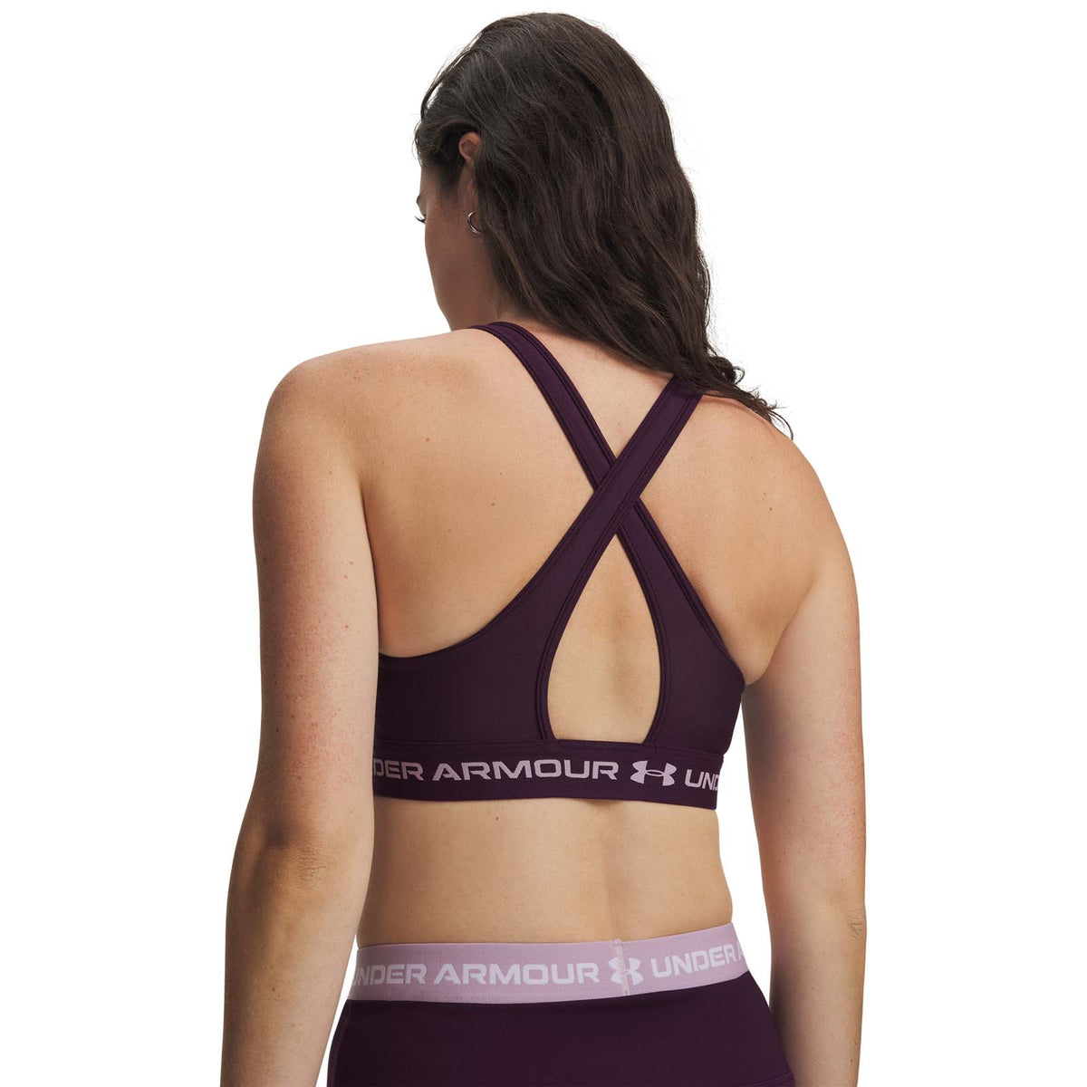 UA Wms Crossback Mid Bra Purple