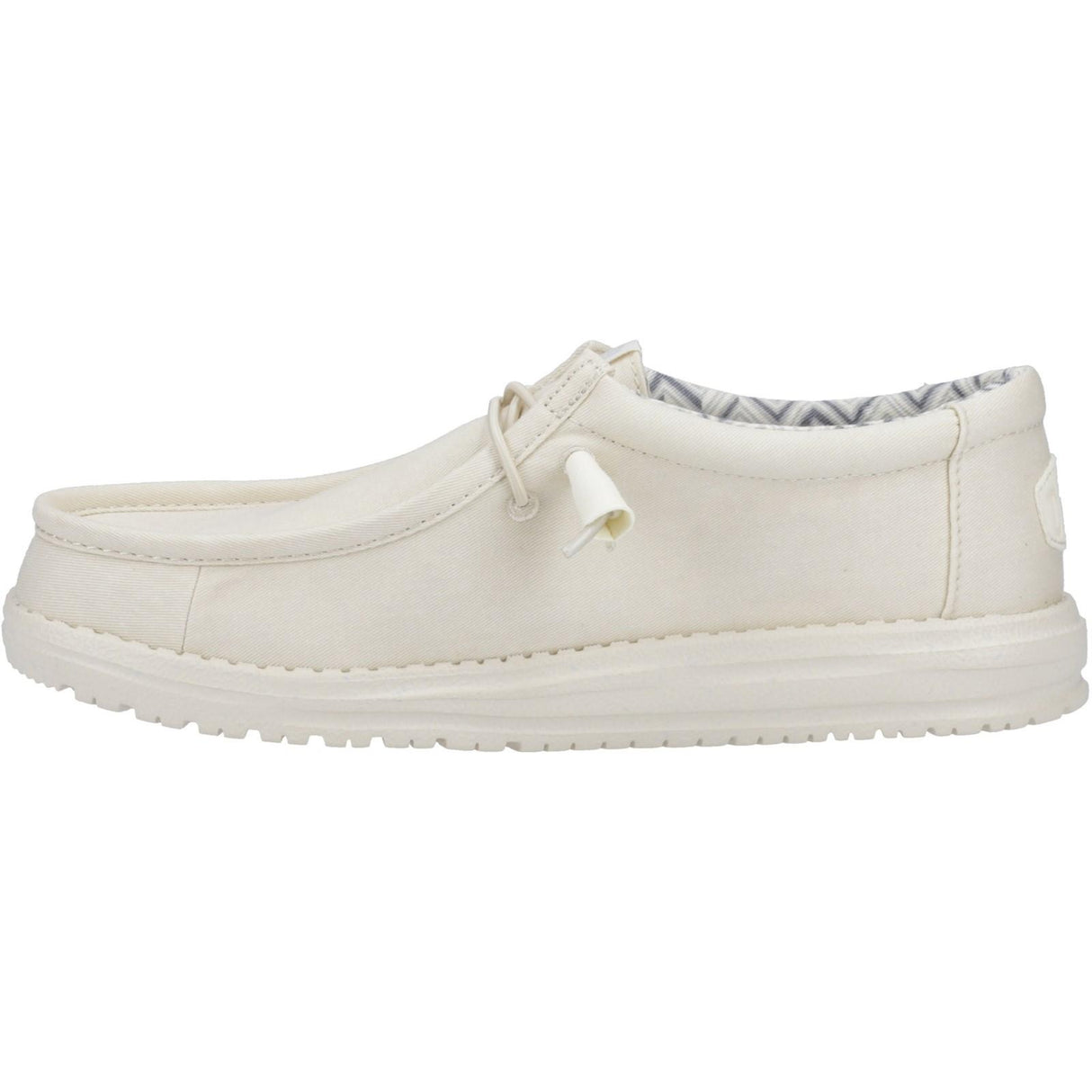 HEYDUDE Mens Wally Canvas Shoe Stone White