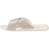 HEYDUDE Womens Christi Slide Distressed Sandal Metallic