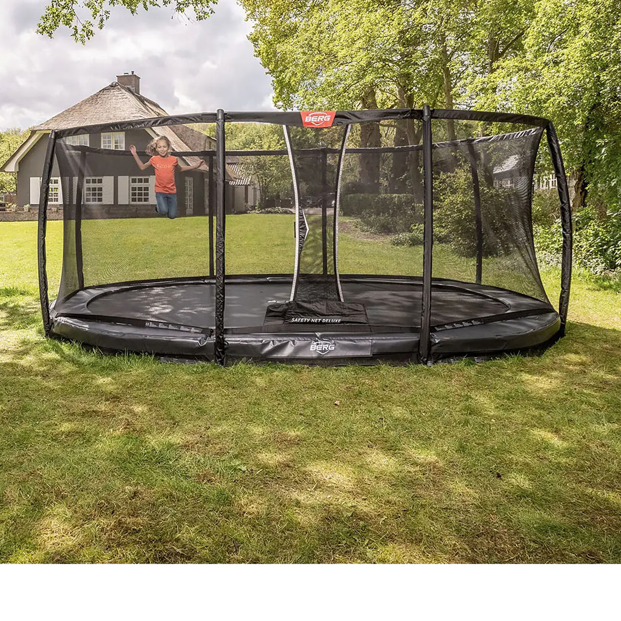 BERG Grand Elite InGround 520 Trampoline Grey + Safety Net Deluxe