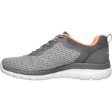 Skechers Womens Bountiful Quick Path Shoes Grey/Coral
