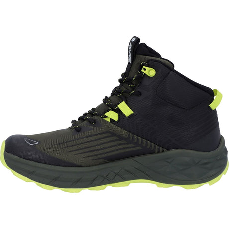 Hi-Tec Mens Fuse Trail Mid WP Trainers Black/Olive