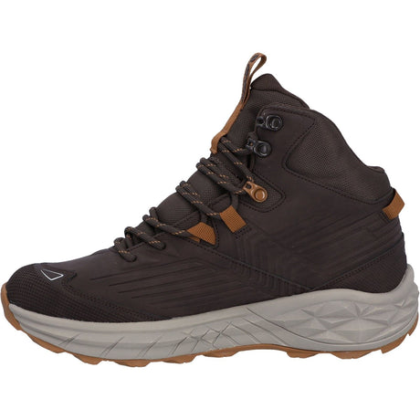 Hi-Tec Mens Fuse Trek Mid Hiking Boots Steel/Charcoal/Bright Marigold
