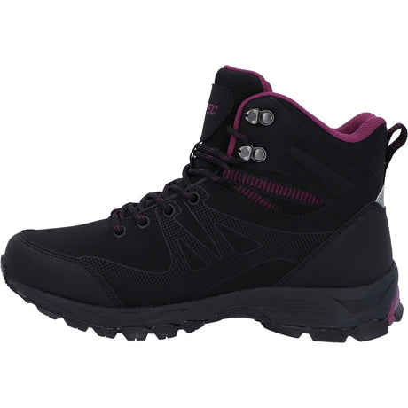 Hi-Tec Womens Jackdaw Mid Waterproof Boot Black/Burgundy