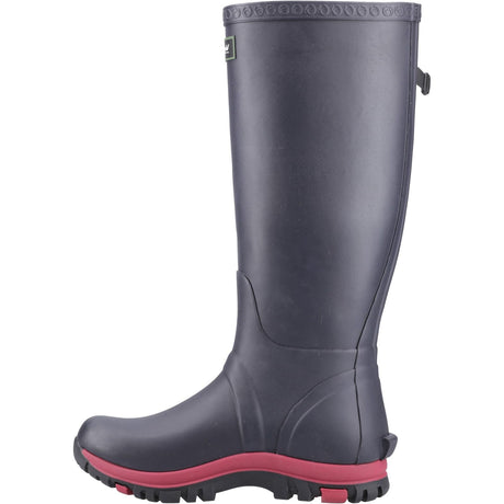 Cotswold Womens Milton Adjustable Wellington Boot Navy/Pink