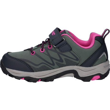 Hi-Tec Junior Girls Blackout Low Boots Dark Forest/India Ink/Pink