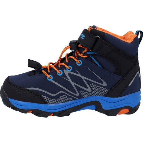 Hi-Tec Junior Boys Blackout Mid Boots Navy/Orange/Lake Blue