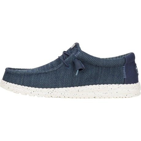 HEYDUDE Mens Wally Stretch Mesh Shoes Navy
