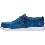 HEYDUDE Mens Wally Stretch Mesh Shoes Ensign Blue/Multi