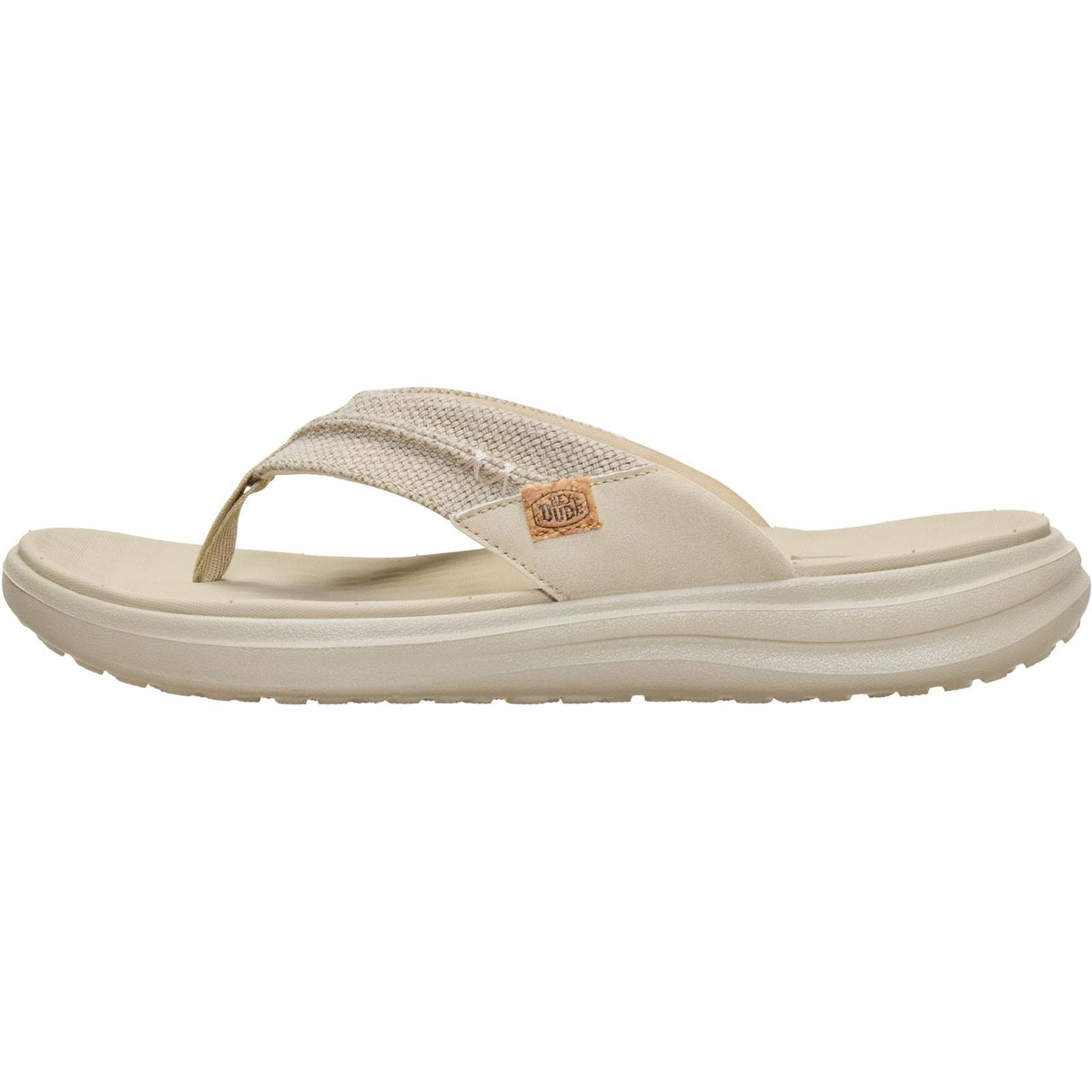 HEYDUDE Mens Finn Flip Braided Tan