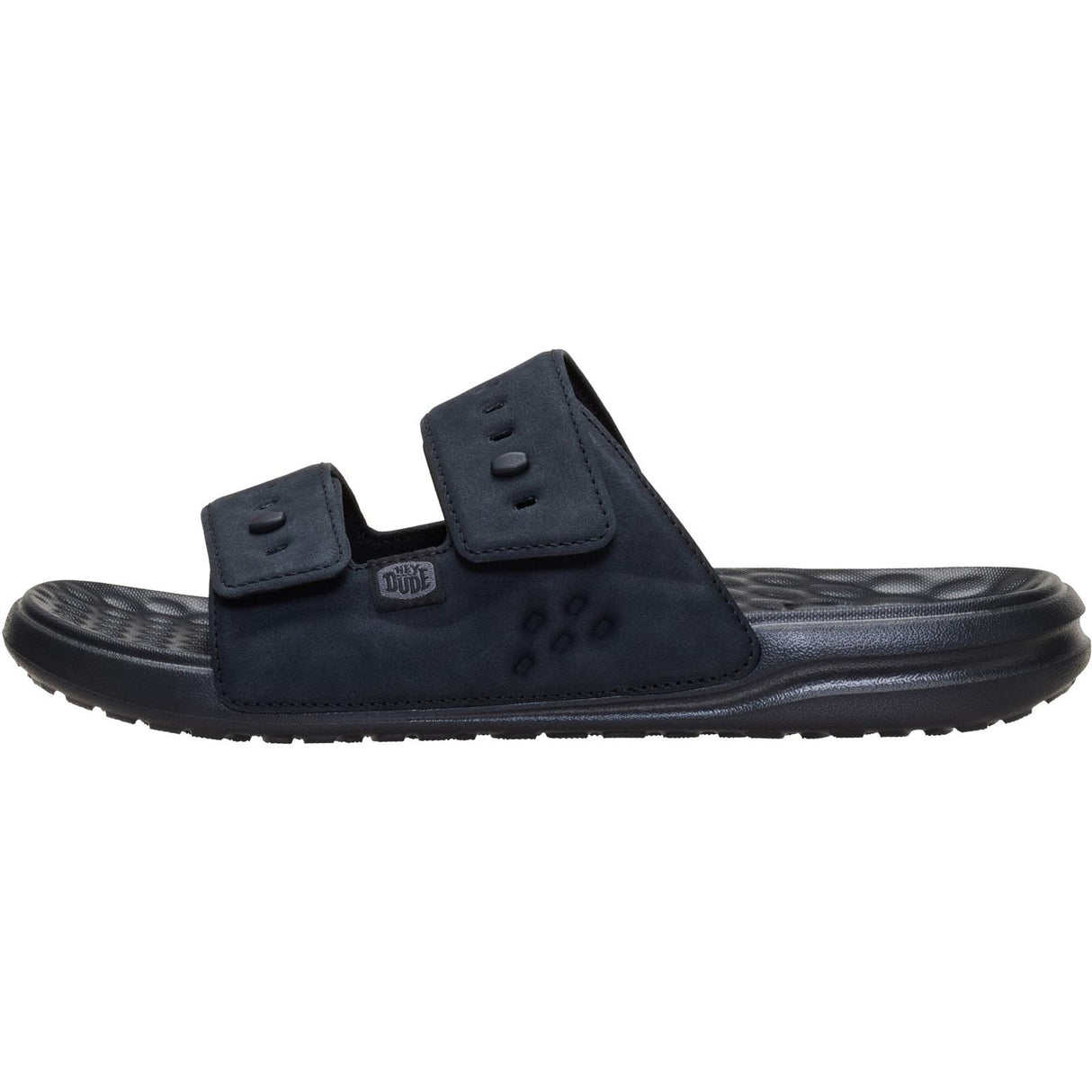 HEYDUDE Mens Wave 2 Strap Slide Black/Black