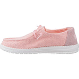 HEYDUDE Womens Wendy Eyelet Lace Shoes Pale Pink