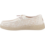 HEYDUDE Womens Wendy Espadrille Retro Palm Shoes Pale Pink/White