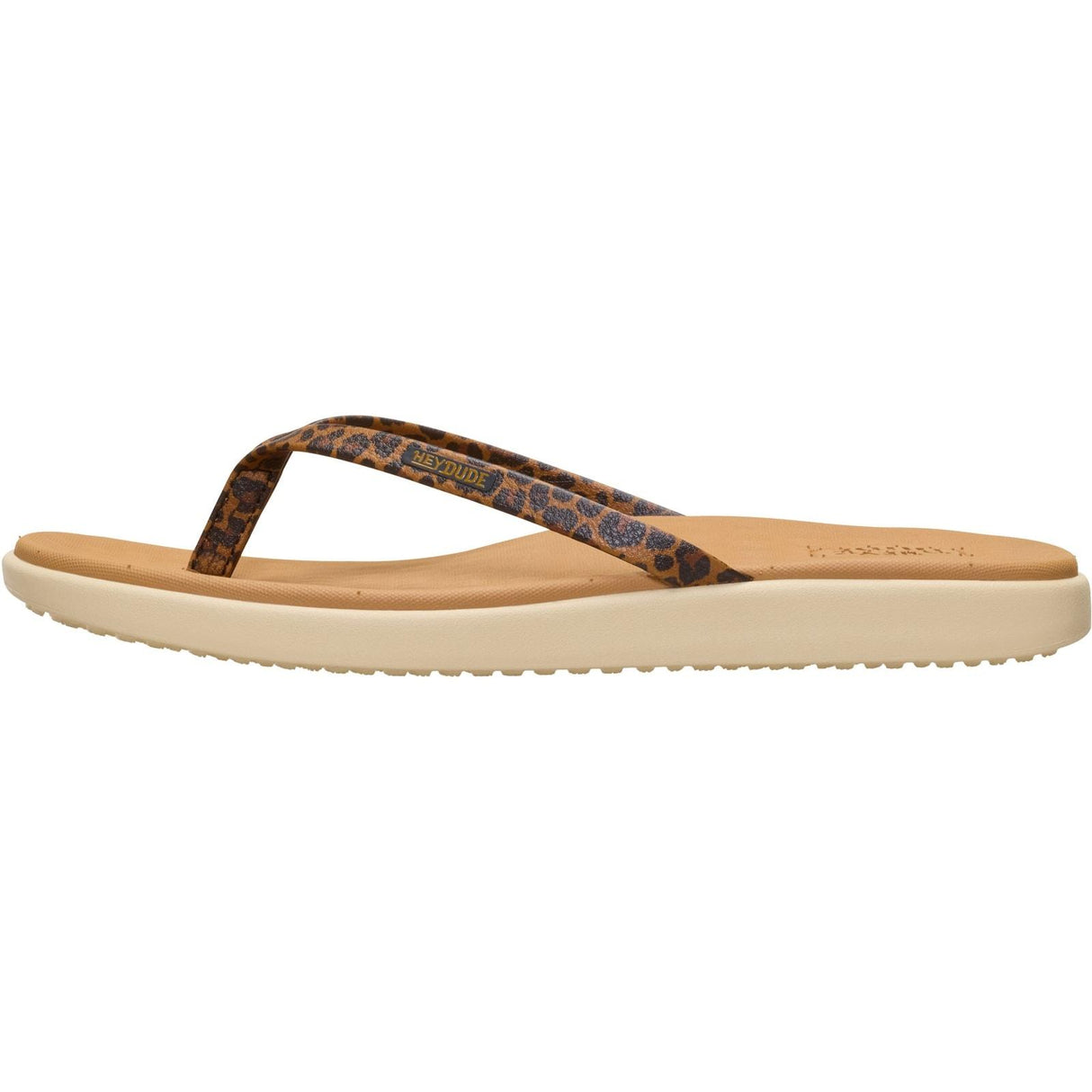 HEYDUDE Womens Maui Breeze Flip Tan Leopard