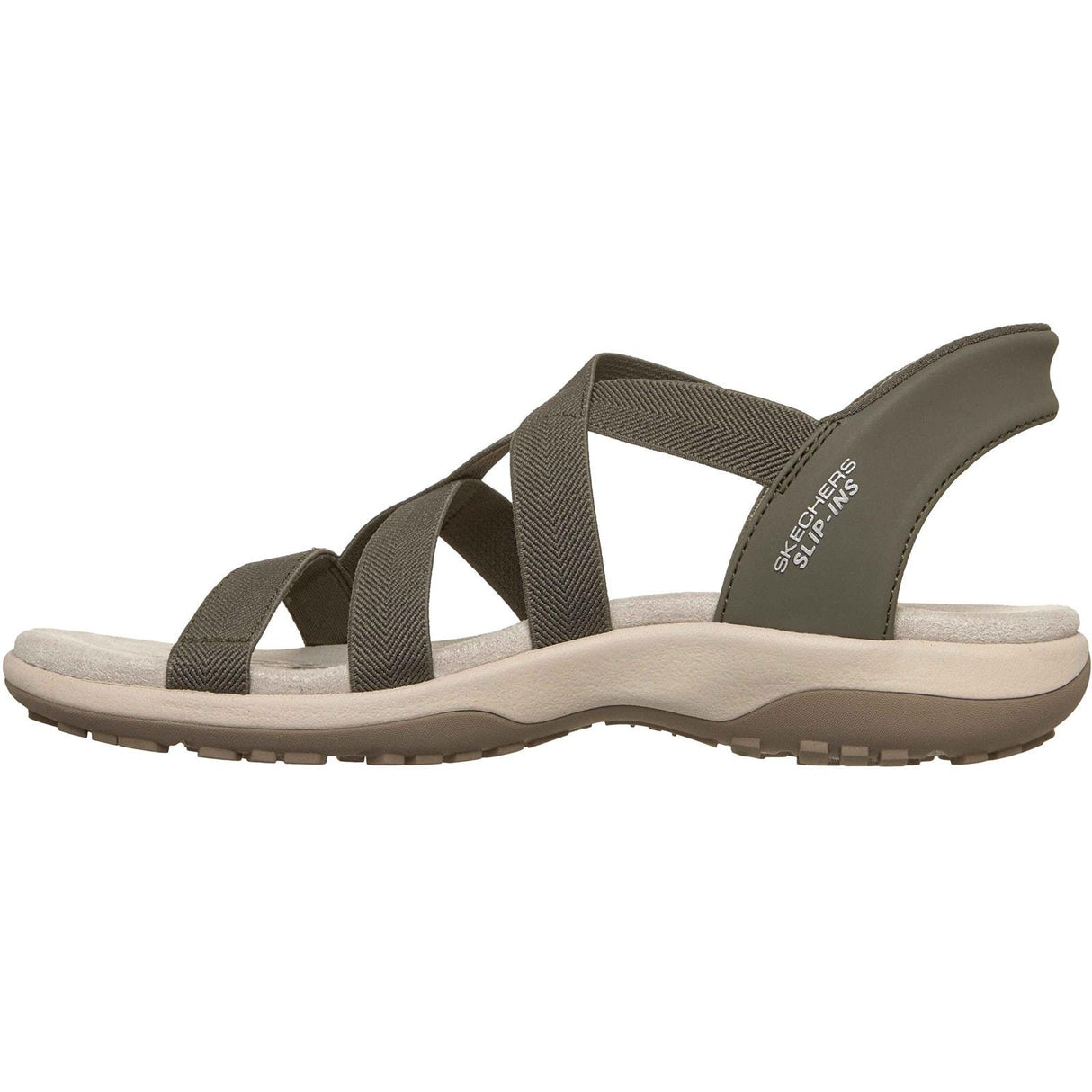 Skechers Womens Reggae Slim Stretch Flex Sandal Olive