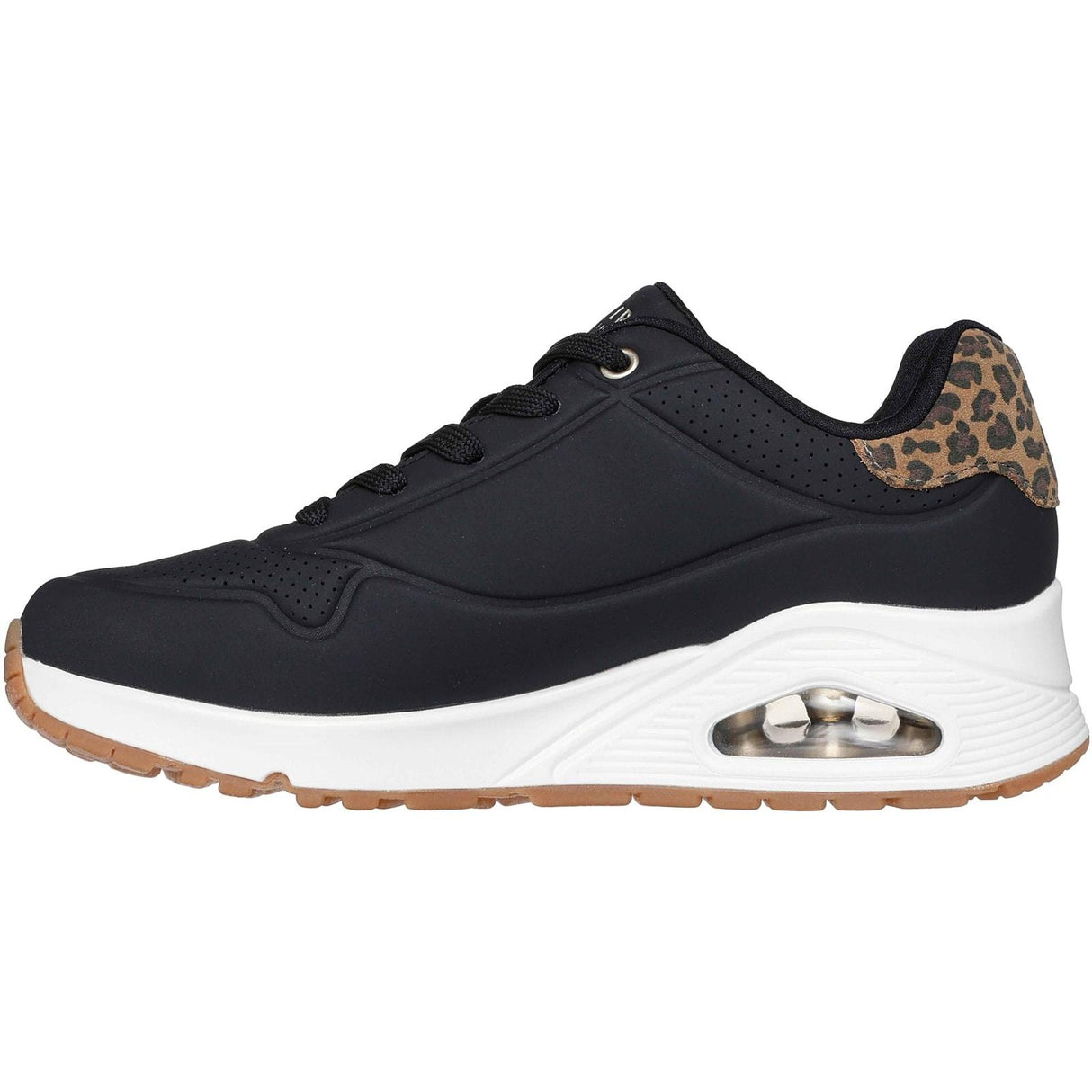 Skechers Womens UNO - Jungle Nite Trainer Black/Leopard